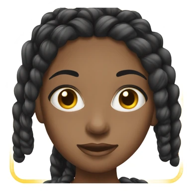 black woman with long black braids and lashes sticker