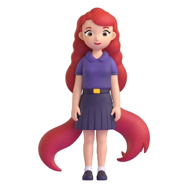 Y2K girl with red hair sticker