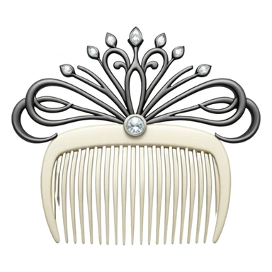 white hair comb with diamonds sticker