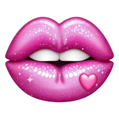 glitter pink kiss  sticker