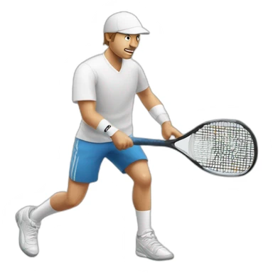 Man in white clothing playing padel sticker