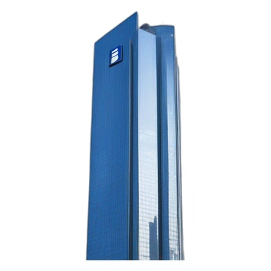 deutsche bank towers in frankfurt with deutsche bank logo sticker