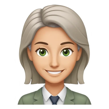 smiling English teacher with airtouch hair and grey-green eyes sticker