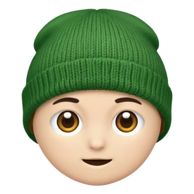 a green beanie sticker