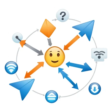 Visual process diagram showing how product solves customer problems sticker