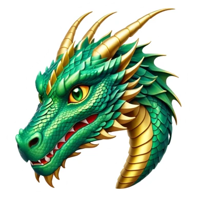 cinematic-noble-dragon-portrait-emoji,-poised-and-majestic,-with-a-sinuous,-elongated-body-covered-in-intricately-detailed,-shimmering-scales-in-hues-of-emerald-and-gold,-and-piercing,-fiery-eyes-that-reflect-ancient-wisdom; sticker
