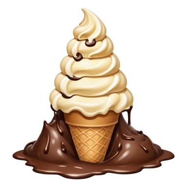 Ice cream cone on top of a pile of dog shit sticker