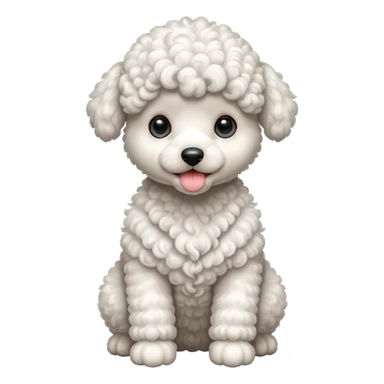 white poodle baby dog sticker