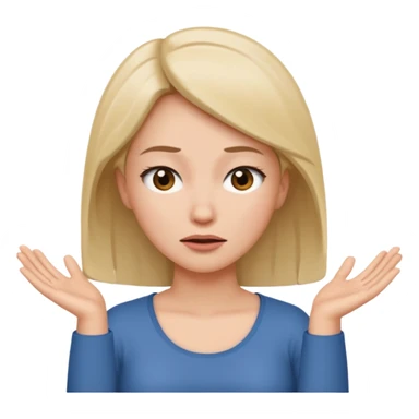 woman shrugging, eyes closed sticker