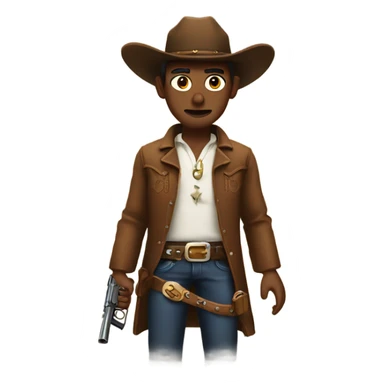 Cowboy with 2 guns sticker