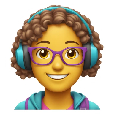 happy girls with earphones sticker