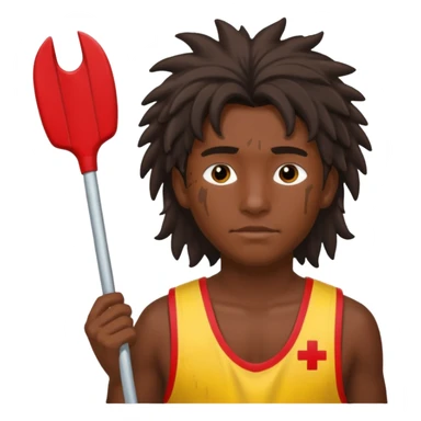 Lifeguard Native American Teenager with messy hair rescuing someone sticker