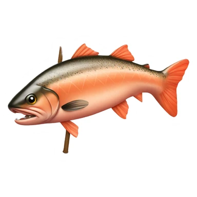 Salmon with a cane sticker