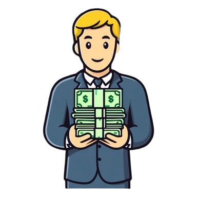 male portrait in outdoor setting with money sticker