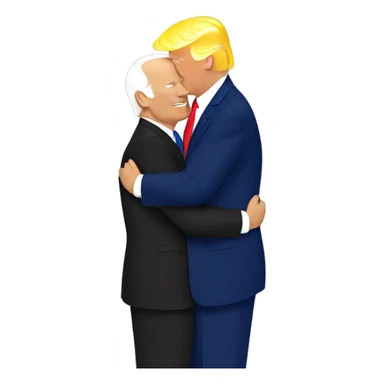 Trump and Biden Hugging sticker