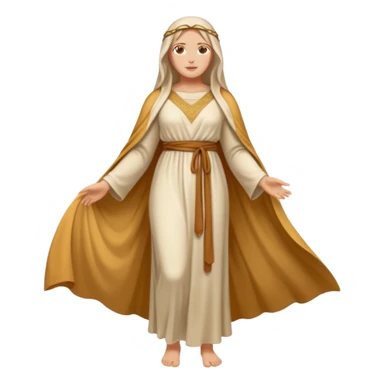 fullbody Mary Magdalene, athletic and curvy, in flowing ancient robes sticker