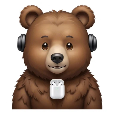 bear with airpods sticker