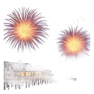 seaside fireworks sticker