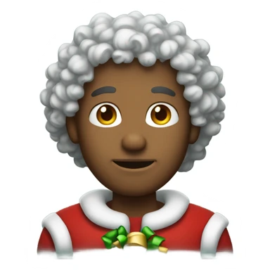 Curly hair man santa sticker