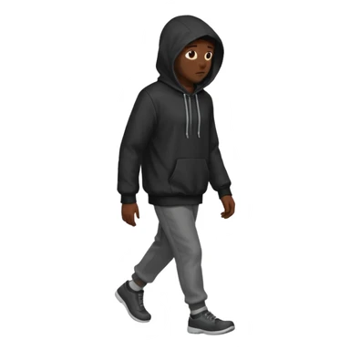 Hooded Street Walker black man  sticker