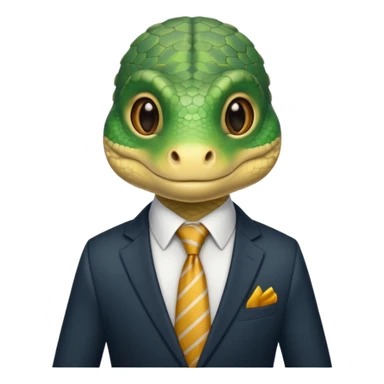 cute reptile with tie & suit sticker