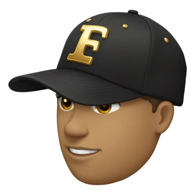 Black baseball cap with gold trim  sticker