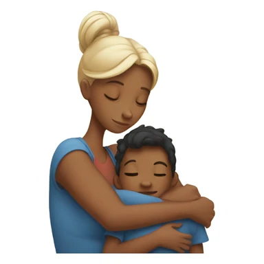 Mother hug her son sticker