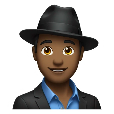 sexy Man in blue button down shirt, black blazer, black fedora sticker
