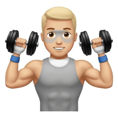 ligth man exercising with weights sticker