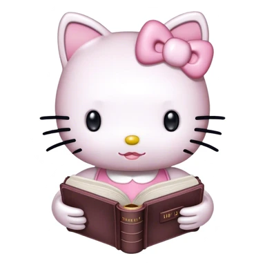 Hello Kitty with a light pink holy bible sticker