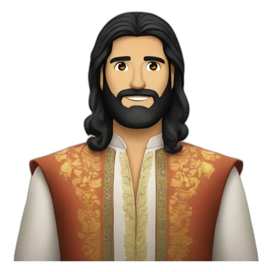 Kayvan Novak traditional clothes long hair very long beard sticker