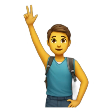 student Raising Hand sticker
