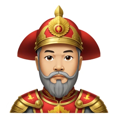 ​Cinematic Realistic Portrait of Trần Hưng Đạo, depicted as a revered Vietnamese general with his characteristic traditional Vietnamese beard and historic armor, his determined gaze illuminated by dramatic historical lighting that evokes his legendary martial spirit and leadership, sticker