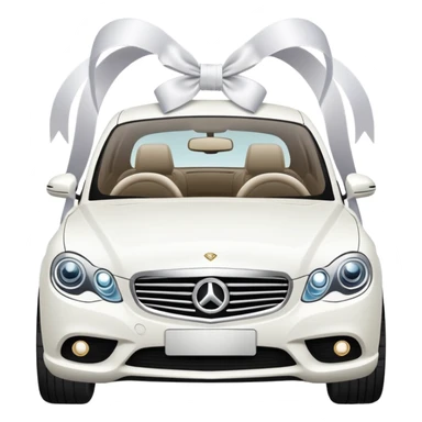 luxury car with wedding decorations, horizontal sticker
