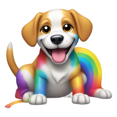Dog pooping rainbows  sticker