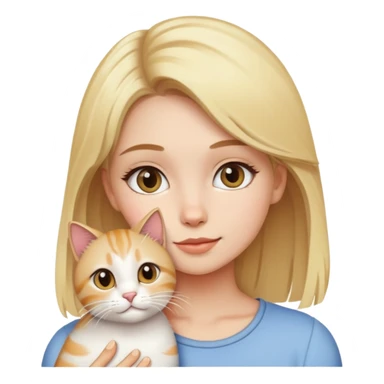 Gato con una chica rubia sticker