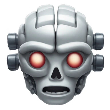 evil diabolical robot brain sticker