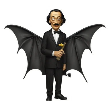 Salvador Dali with bat wings on k2 sticker