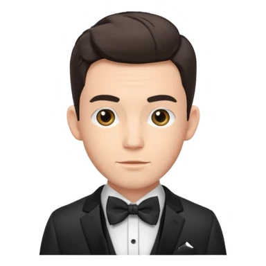 Jonathan Bailey with suit with bow tie sticker