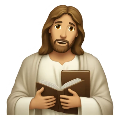 Jesus Christ holding an open Bible sticker