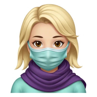 girl with scarf and mask sticker