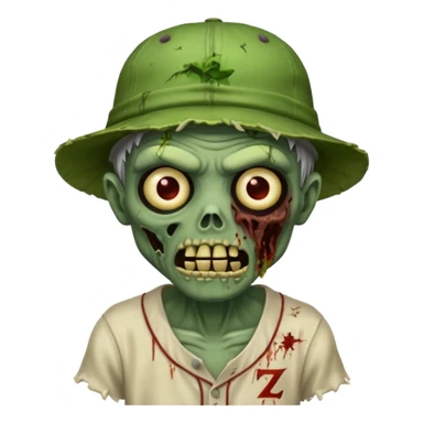 baseball hatted zombie sticker