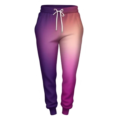 Realistic pair of dark purple to rose gold ombre PINK jogger sweat pants isolated.  sticker