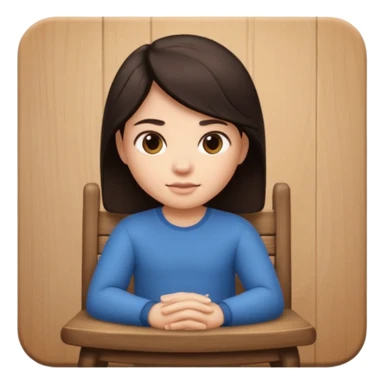 Memoji sitting on a chair from behind (pnly hair and back of the chair shown) focusing  sticker