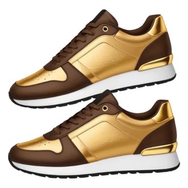 Metallic 24k gold and mocha brown womens stylish sneakers sticker
