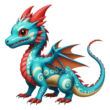 exotic tropical ornate dragonic Asian painted cyber-Sleuth-Loyd-Garmaddon-Litten-Linoone-Noibat-Fakémon-Pokémon-Vernid-creature sticker