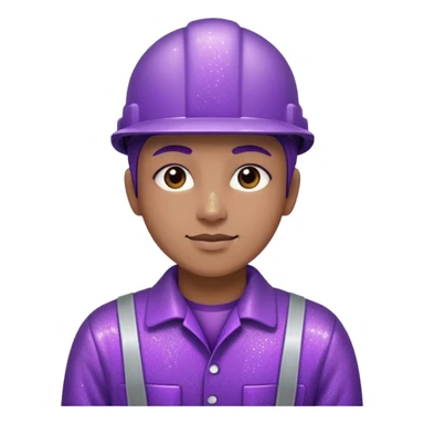 industrial worker wearing glitter purple glittery clothes sticker