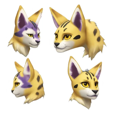 Anthro Renamon-Vernid-Serval-Lombax sticker