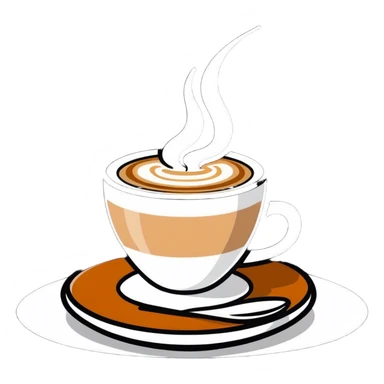 Cappuccino on the table in the Provenance garden sticker