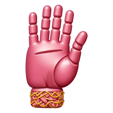 Jeff Koons style spam meat hand sculpture  sticker